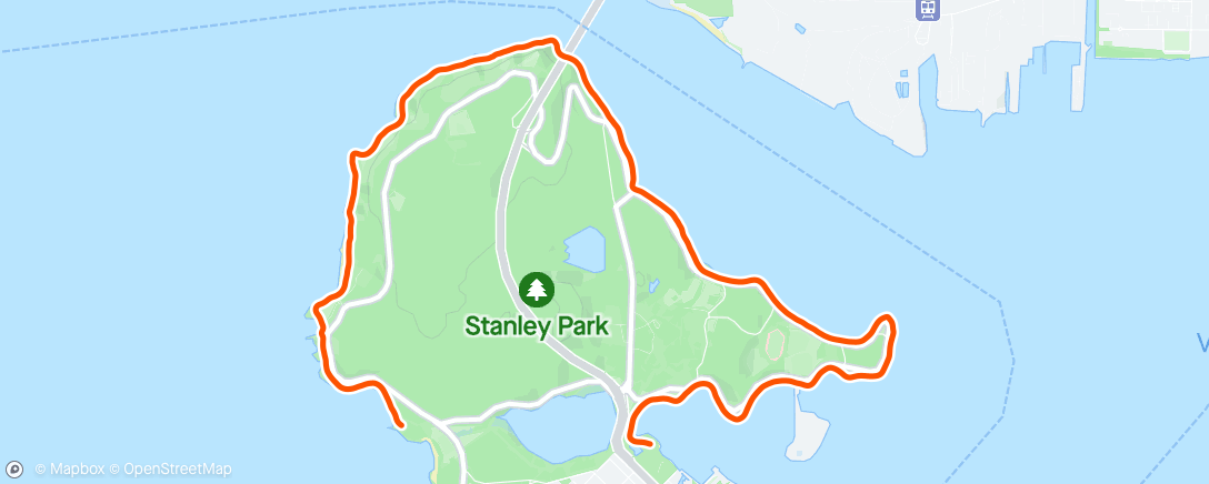 Map of the activity, Stanley Park Run