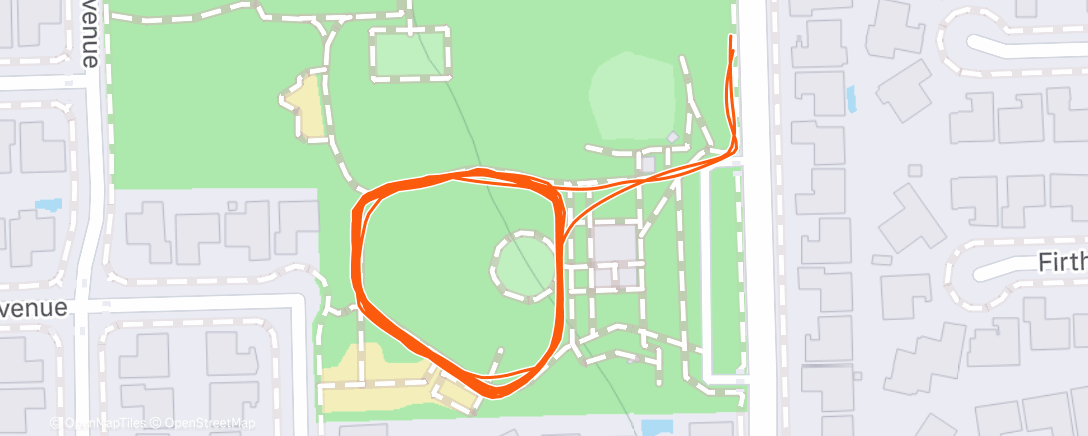 Map of the activity, Afternoon Run