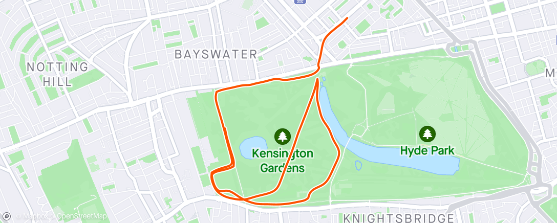 Map of the activity, Kensington Gardens