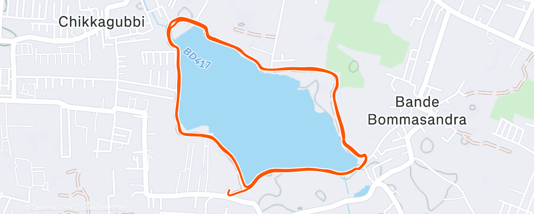 Map of the activity, Afternoon Run