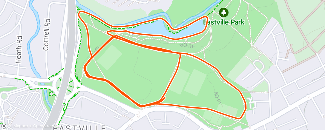 Map of the activity, Mike’s Birthday Park Run 🥳