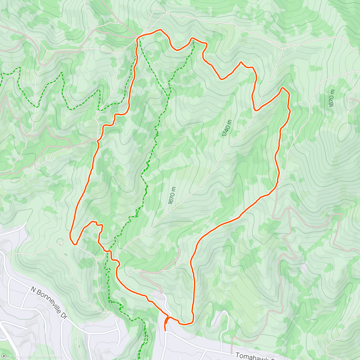 Map of the activity, Hike w/ Marley