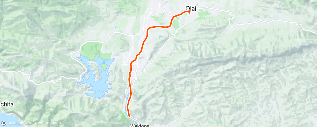 Map of the activity, Foster park to Ojai with Denise