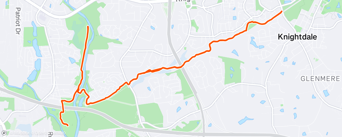 Map of the activity, 7 mile alternating workout
