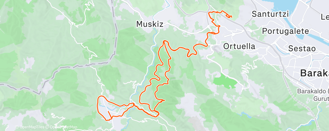 Map of the activity, Bicicleta por la tarde