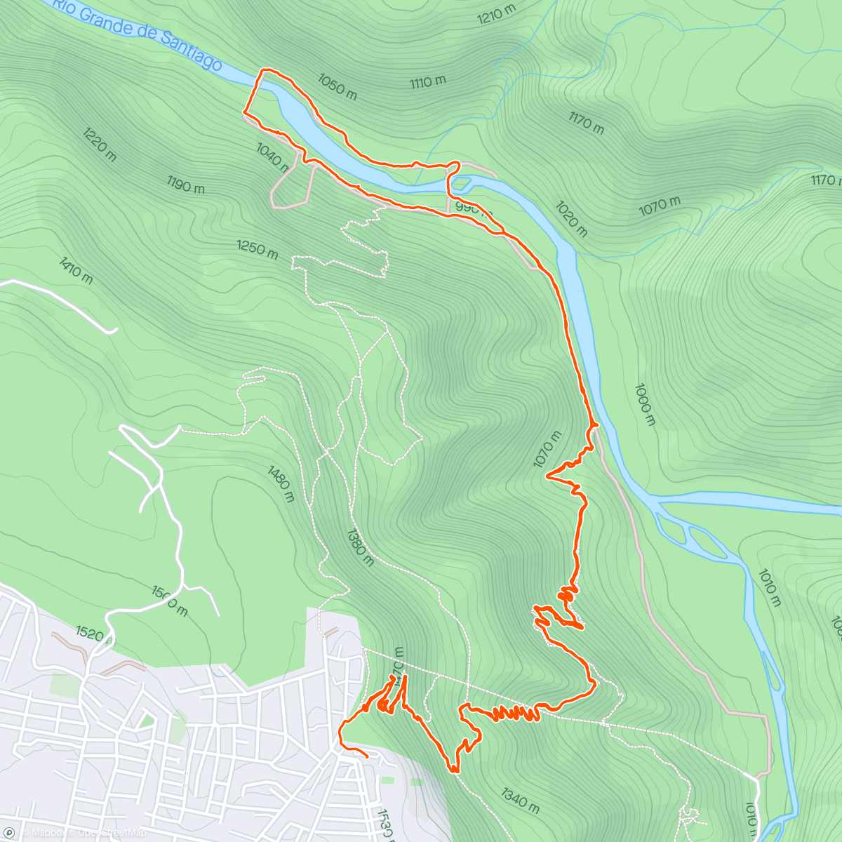Map of the activity, Barranca de Huentitan