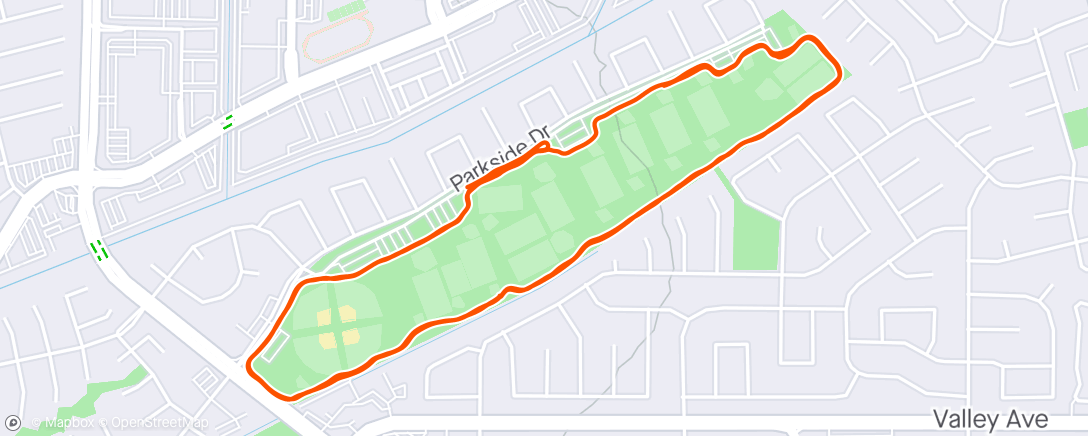 Map of the activity, 2x 1 Mile Threshold