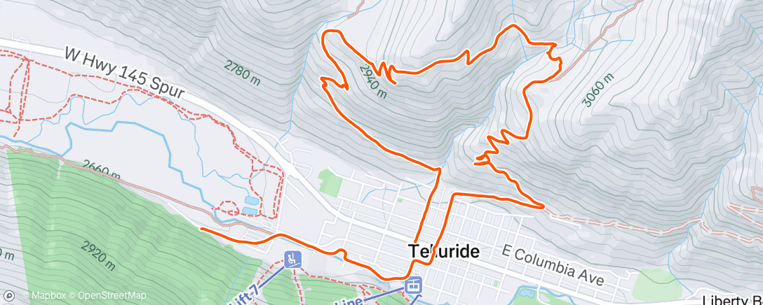 Map of the activity, Afternoon Hike
