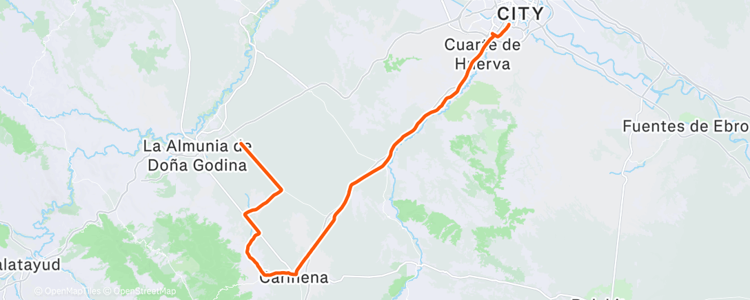 Map of the activity, Bicicleta por la mañana