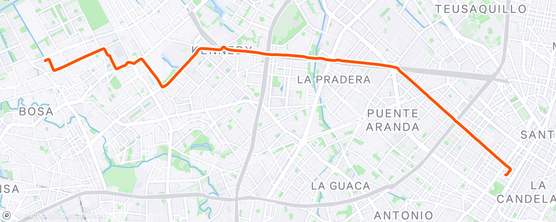 Map of the activity, Vuelta ciclista por la tarde