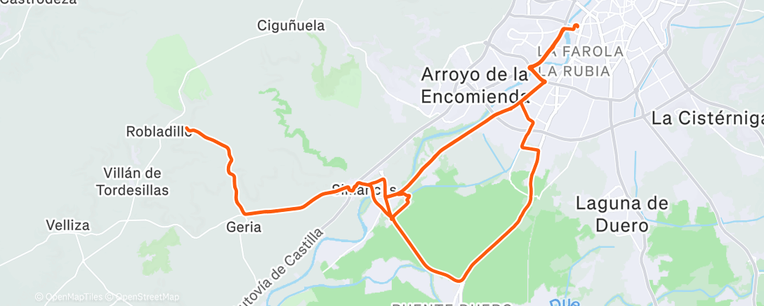 Mapa de la actividad, Bicicleta a la hora del almuerzo