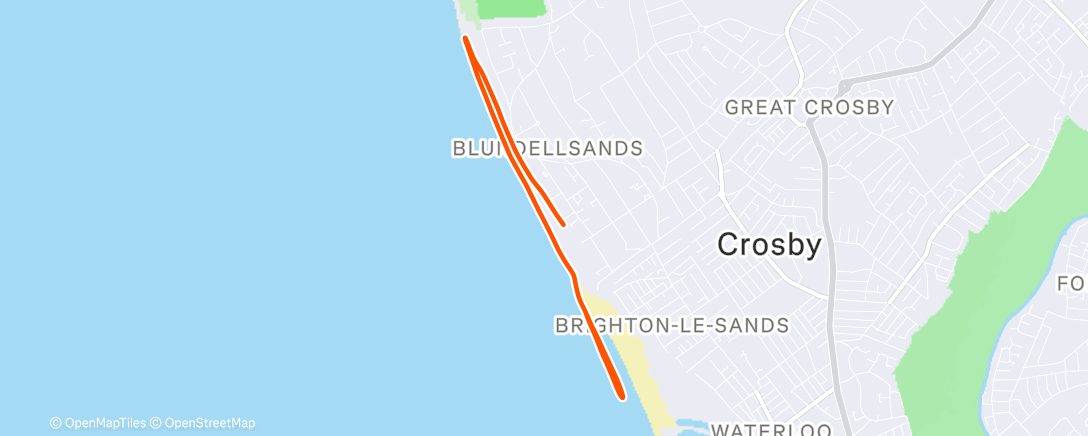 Карта физической активности (Crosby Parkrun)