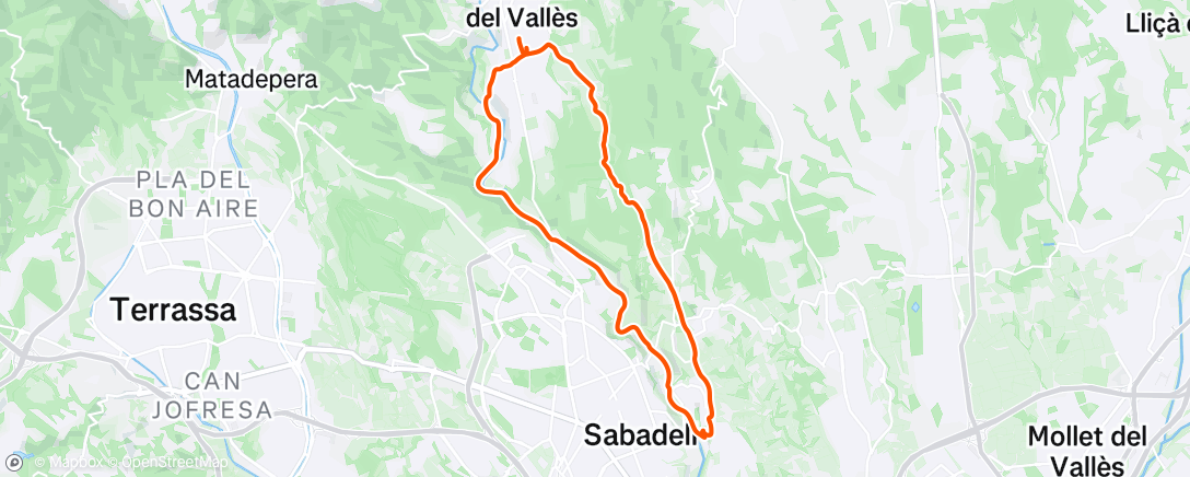 Map of the activity, Bicicleta por la tarde