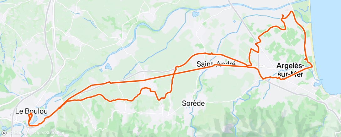 Map of the activity, Sortie vélo le matin