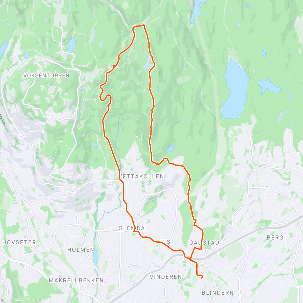 Map of the activity, Utrolig å kunne løpe fra by til skog