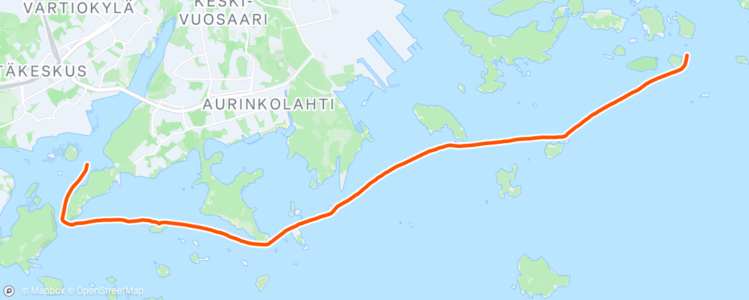 Map of the activity, Afternoon Kayaking