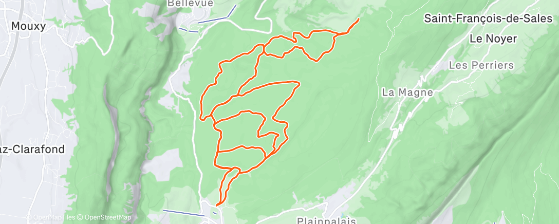 Map of the activity, Ski skate la Feclaz guidage Michel