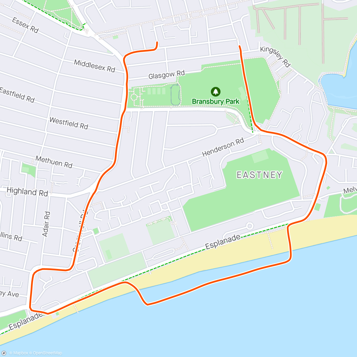 Map of the activity, Beach plod with Lola