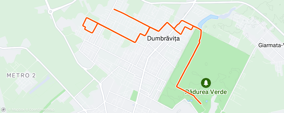 Map of the activity, Afternoon Run