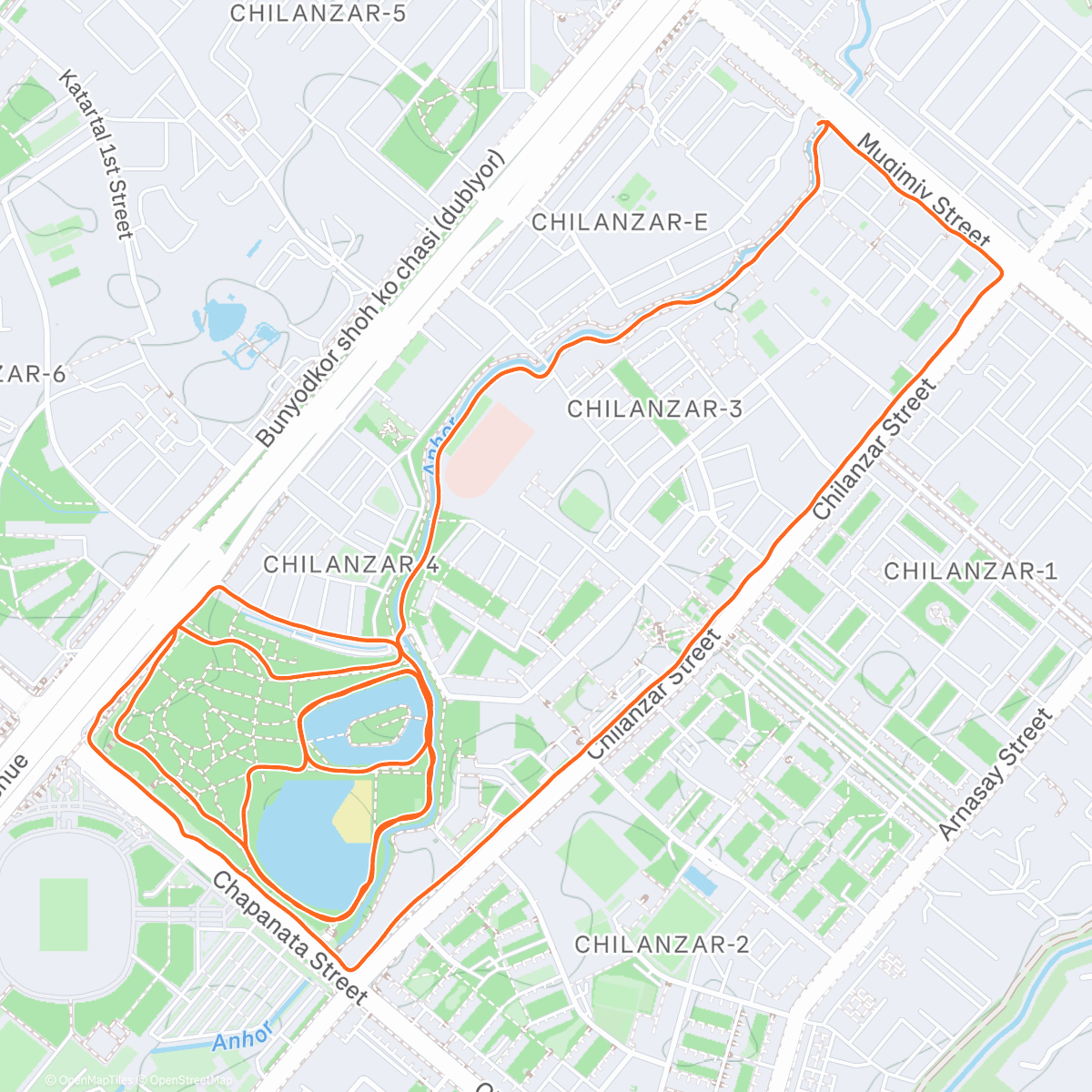 Map of the activity, Утренний забег