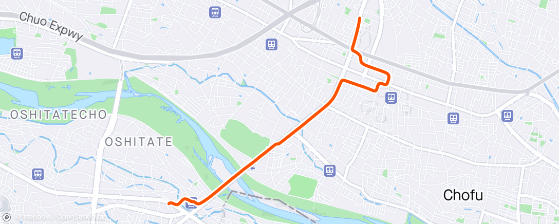 Map of the activity, Night Ride