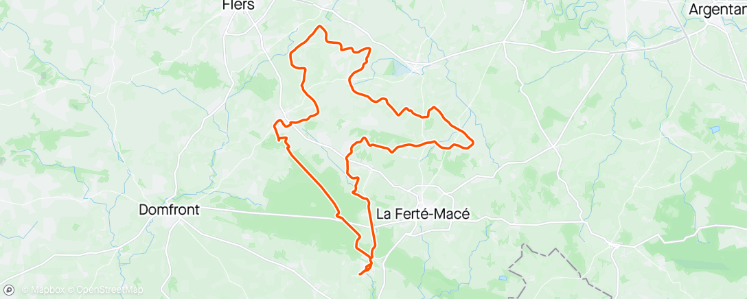 Mapa da atividade, Randonnée de la Ferrière aux Etangs