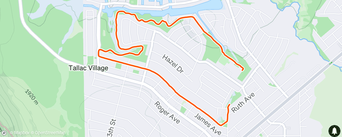 Map of the activity, Jog
