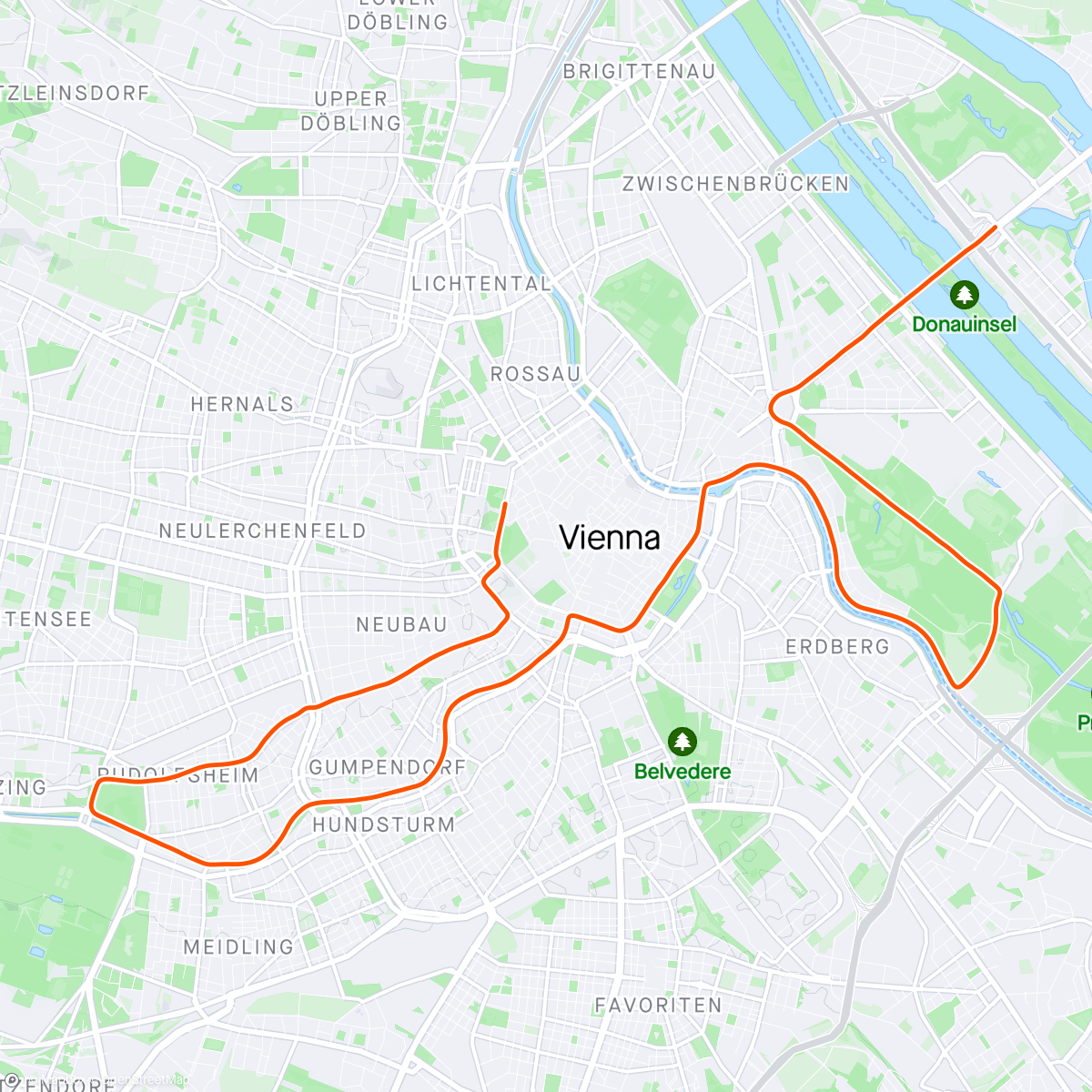 Map of the activity, Vienna Half Marathon 🇦🇹