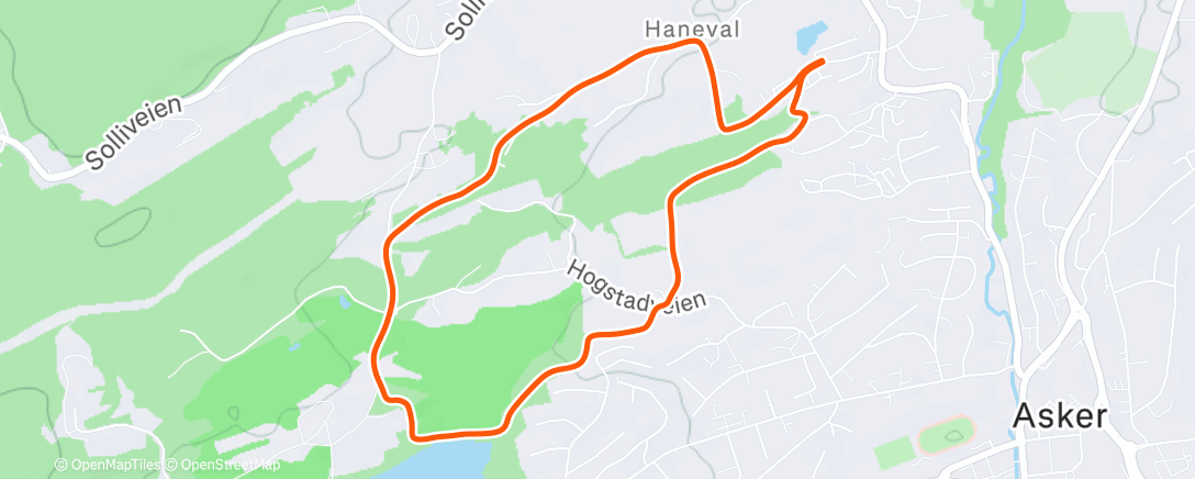 Map of the activity, Afternoon Trail Run