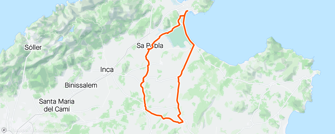 Map of the activity, Mallorca 9. Restitusjonstur til Petra