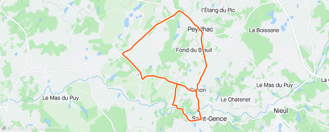 Mapa da atividade, Footing Peyrilhac- St-Gence