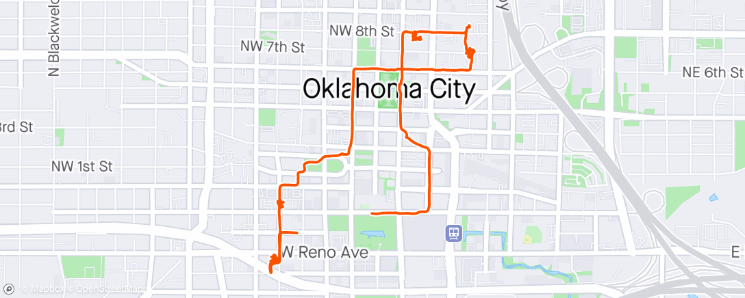 Map of the activity, Ride OKC bikes and brews