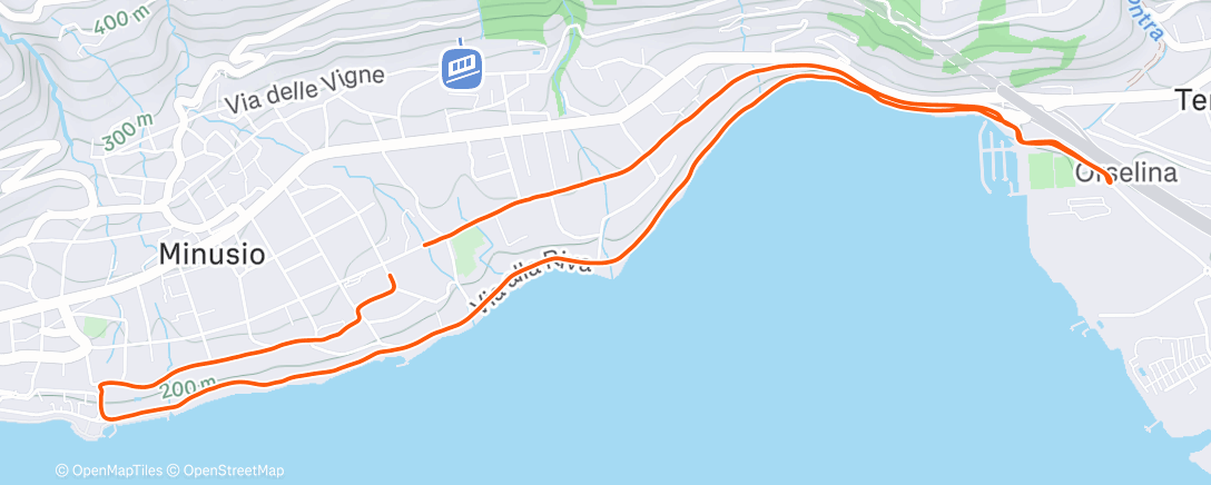 Map of the activity, Corsa dell'ora di pranzo