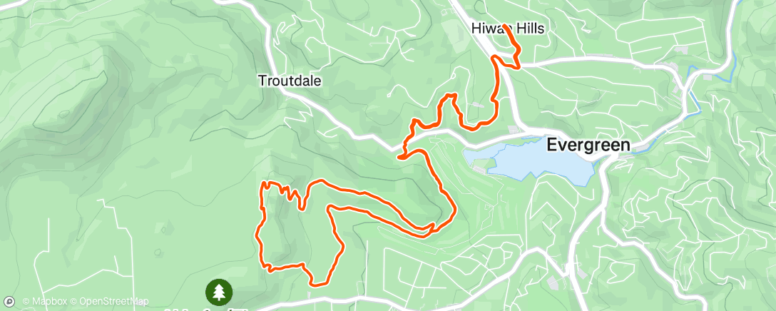 Map of the activity, Evening Trail Run