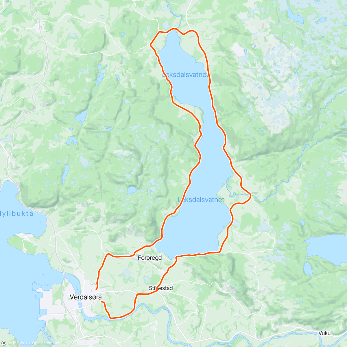 Map of the activity, Årsførste rundt leksdalsvatne ilag med Hege 😁