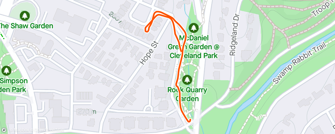 Mappa dell'attività Post run dog walk