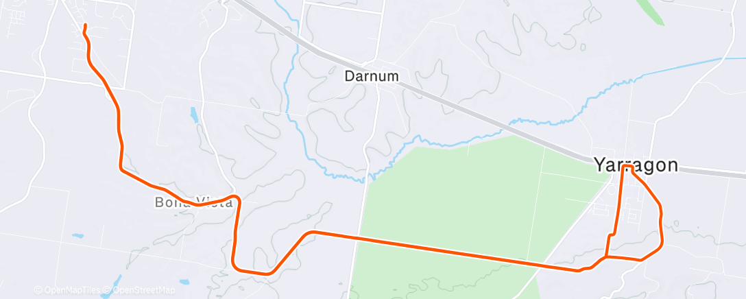 Map of the activity, Cycling