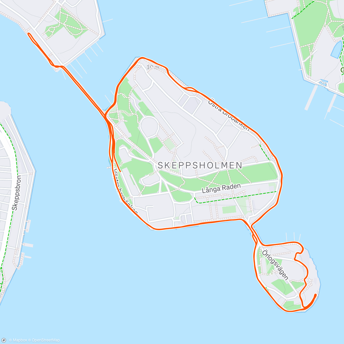 Map of the activity, Morning Run