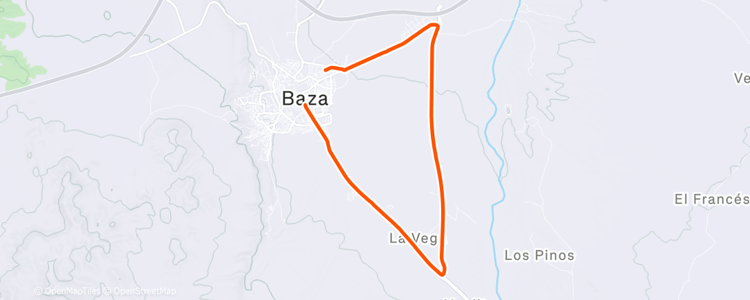 Map of the activity, Bicicleta a la hora del almuerzo