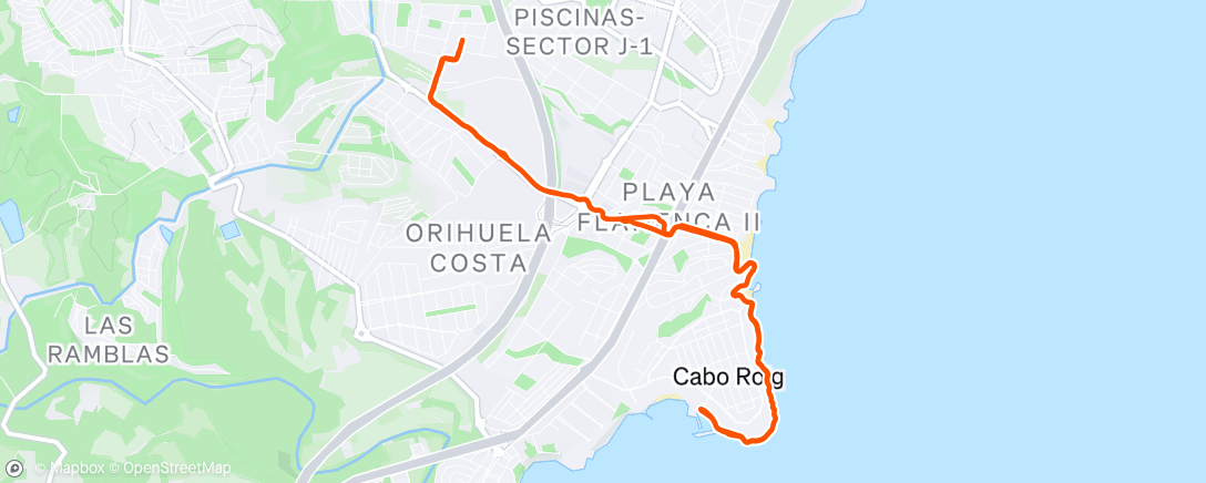 Map of the activity, Afternoon Run