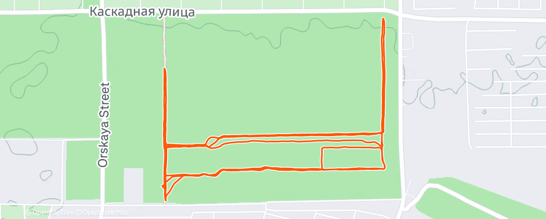Map of the activity, Afternoon Run