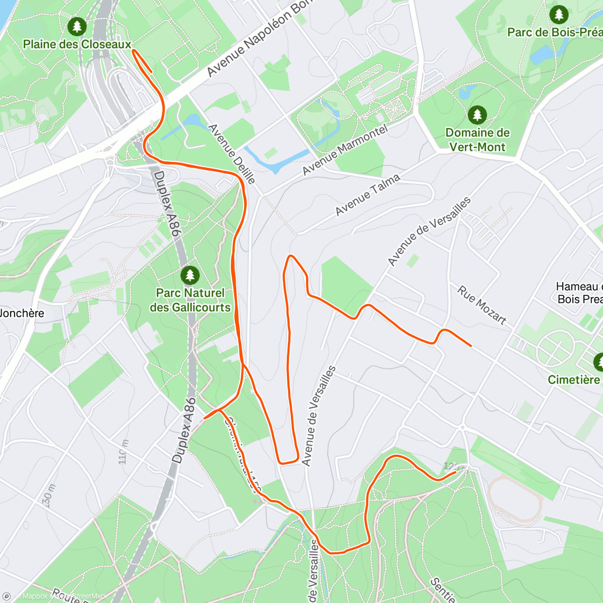 Map of the activity, 5x20” vite. 1 bloc en montée / 1 à plat. Mauvais !