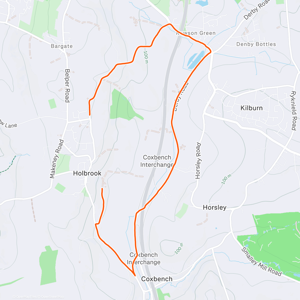 Map of the activity, Easy run