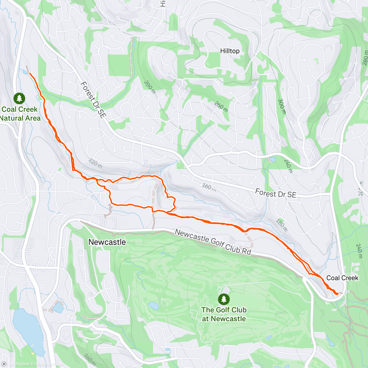 Map of the activity, Afternoon Trail Run