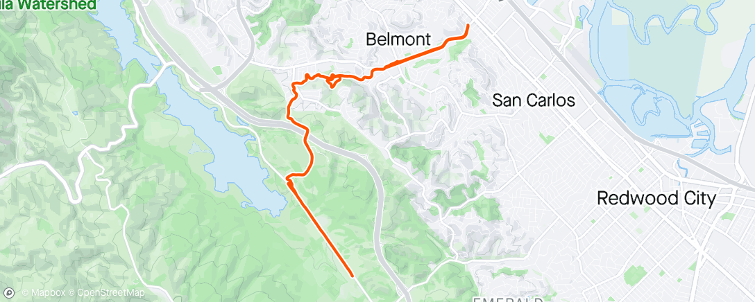 Map of the activity, Cañada Mtbing Out-n-back