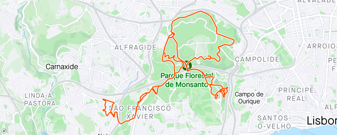 Map of the activity, E-bike