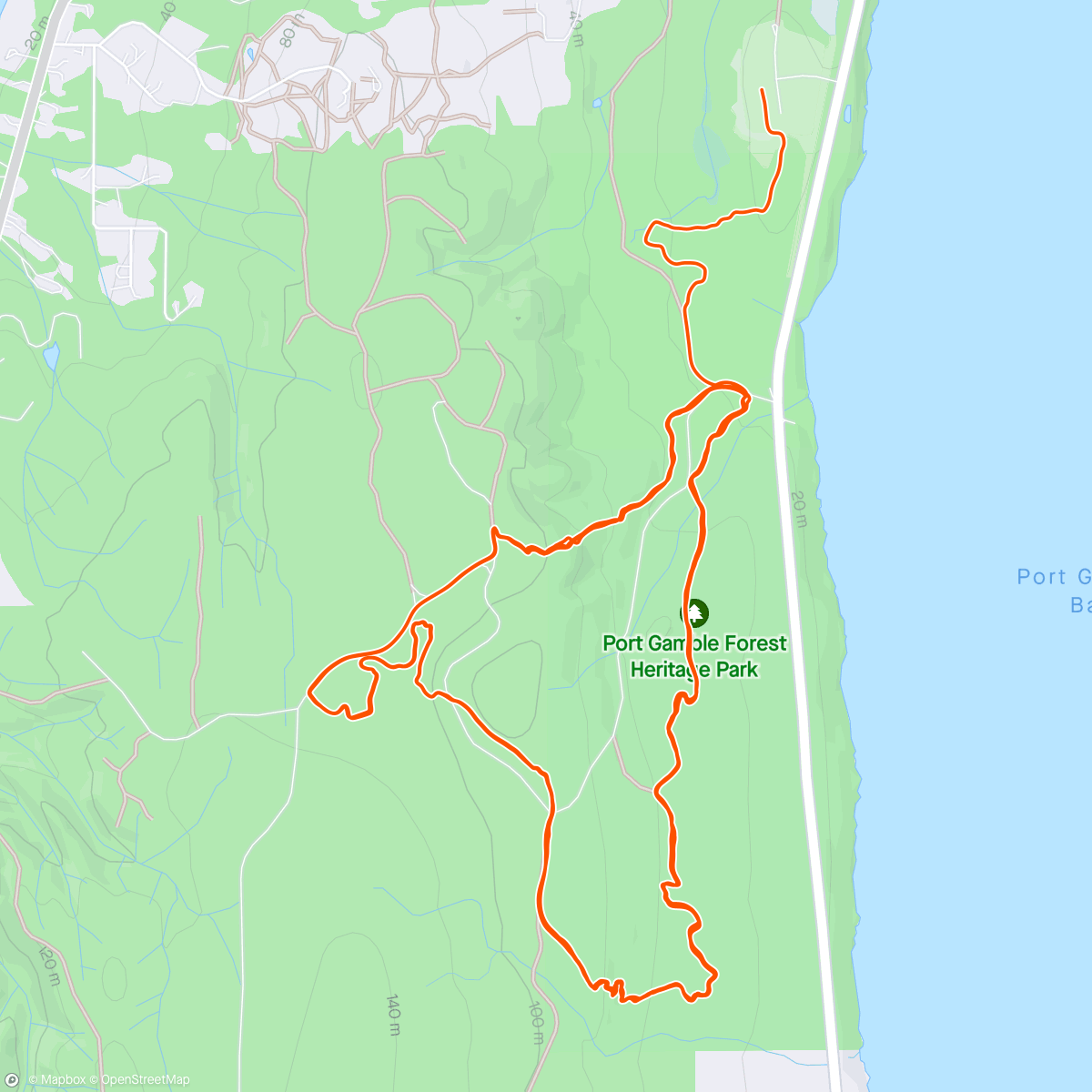 Map of the activity, Port gamble xc race