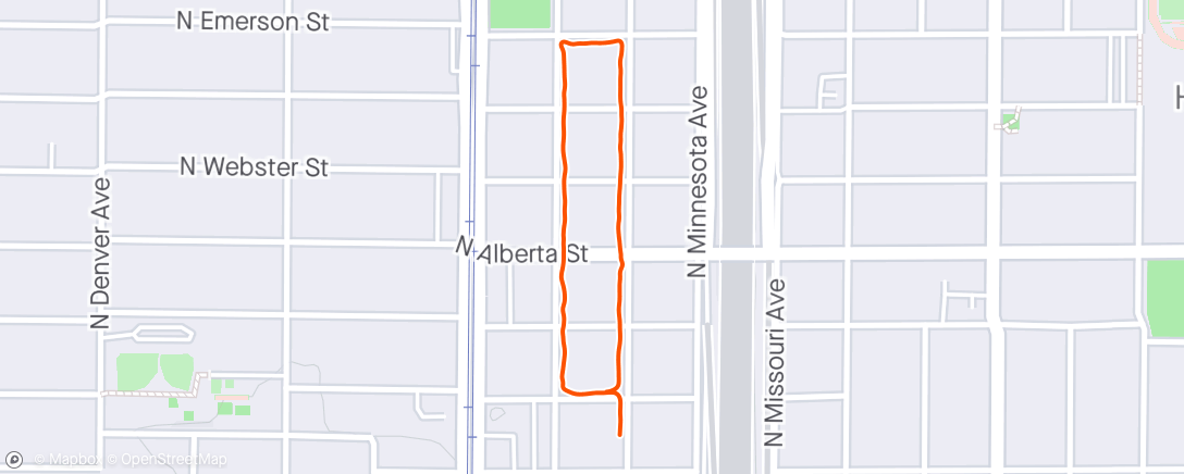 Map of the activity, jog intervals