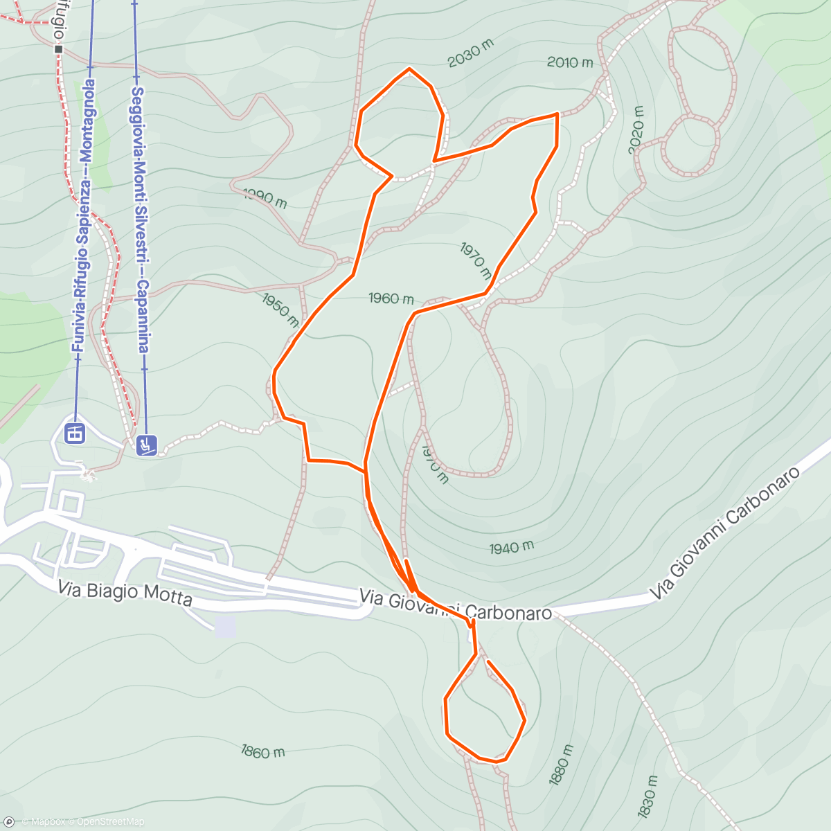Mapa da atividade, Etna Hike - Volcano Craters