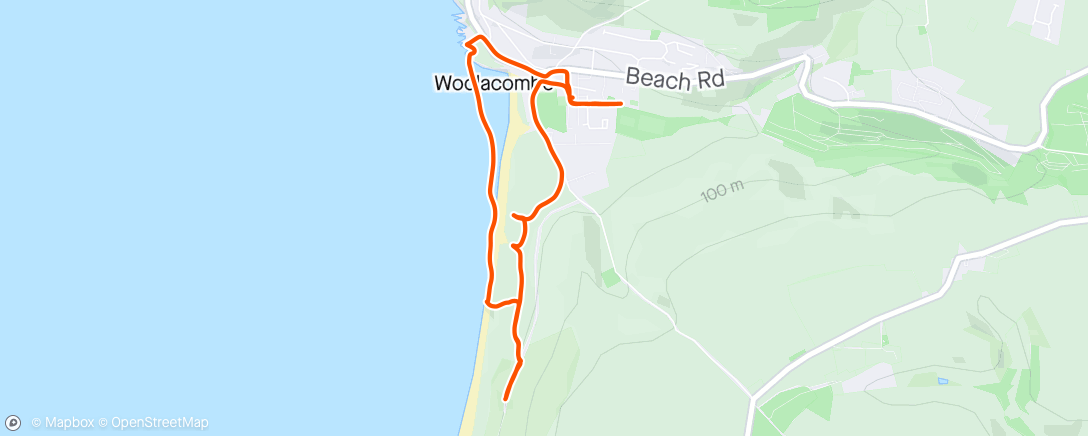 Mapa de la actividad (A short walk around Woolacombe)